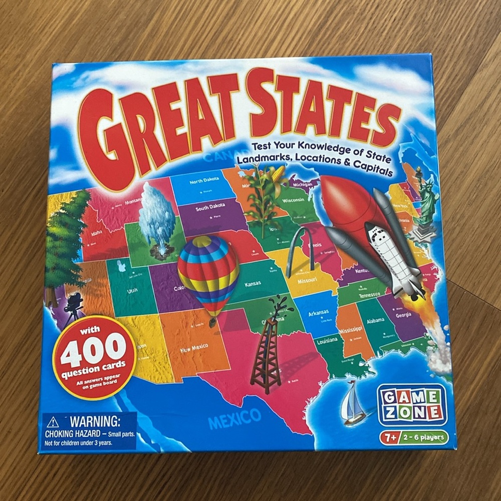 New Great States Board Game With 400 Question Cards